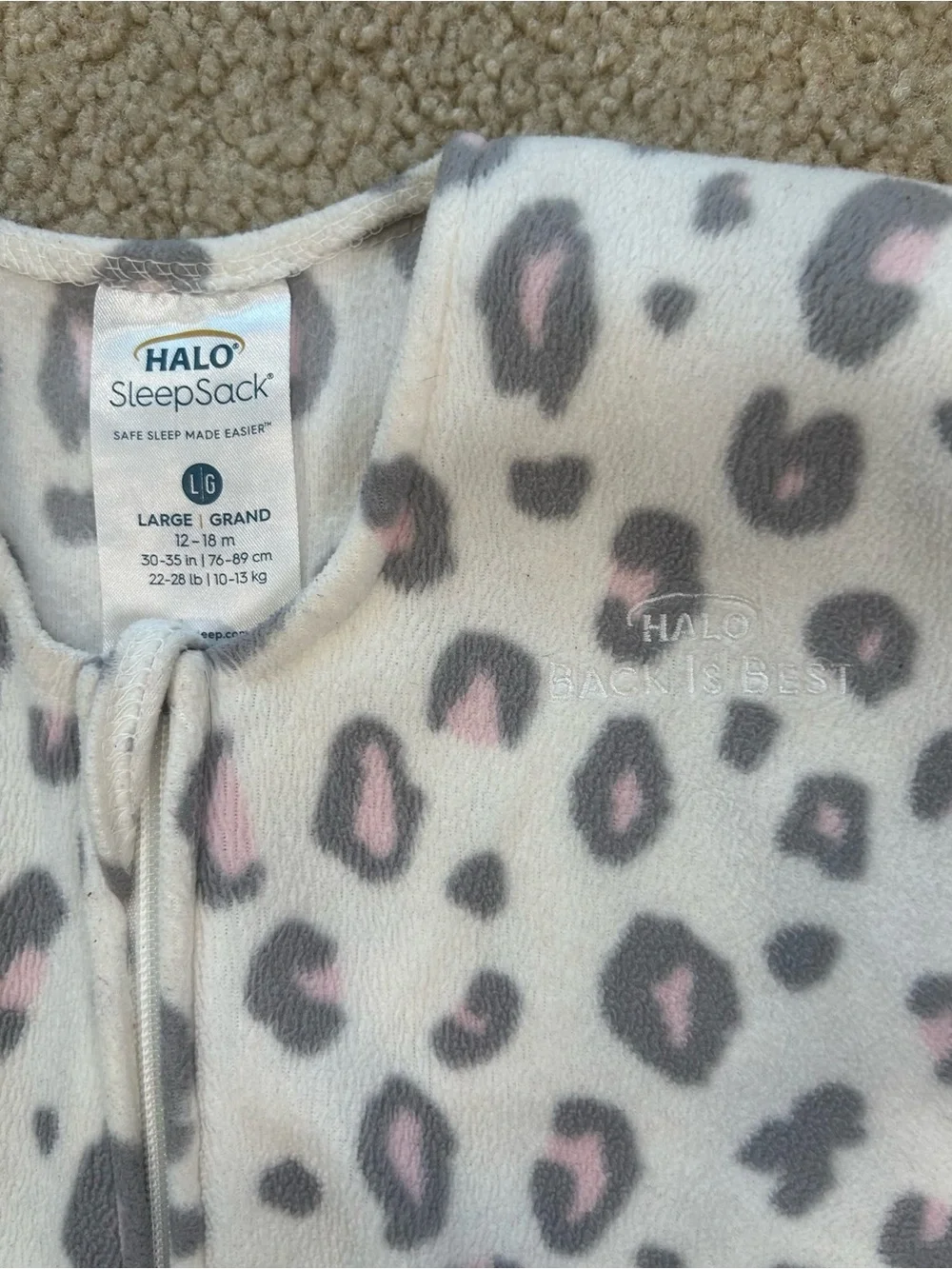 2 HALO SleepSacks Wearable Blankets Size Large 12-18 Months